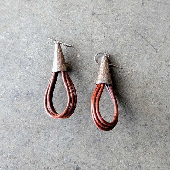 Set of Three Brown Tone Teardrop Dangle Earrings - Picture 12 of 12